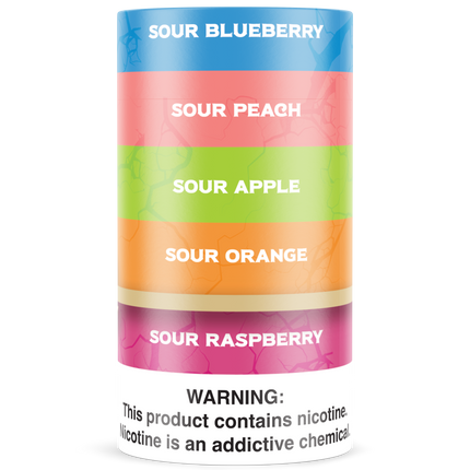 Sour Pouches 5-Can Multi Flavor Pack - Rushnico- Nicotine Pouches USA - Express Delivery