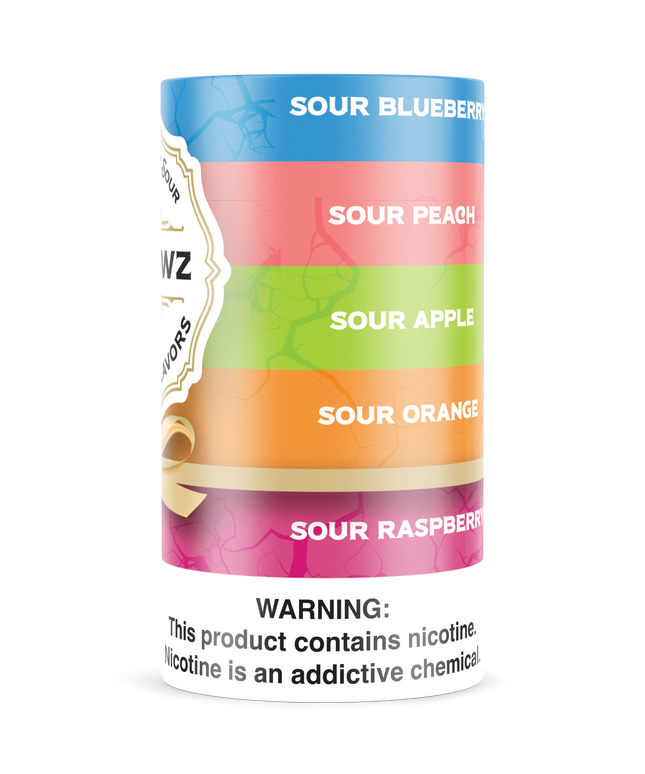 Sour Pouches 5-Can Multi Flavor Pack - Rushnico- Nicotine Pouches USA - Express Delivery